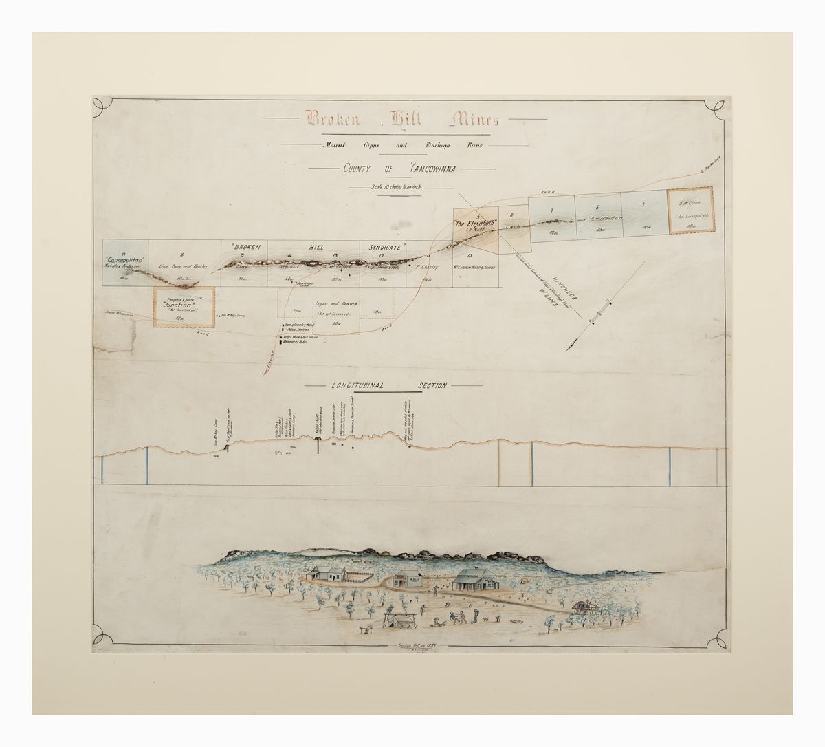 Image of Broken Hill mines, Mount Gipps and Kinchega Runs, county of Yancowinna - 1885