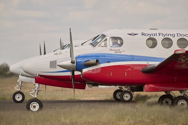 Aircraft waiting at remote clinic