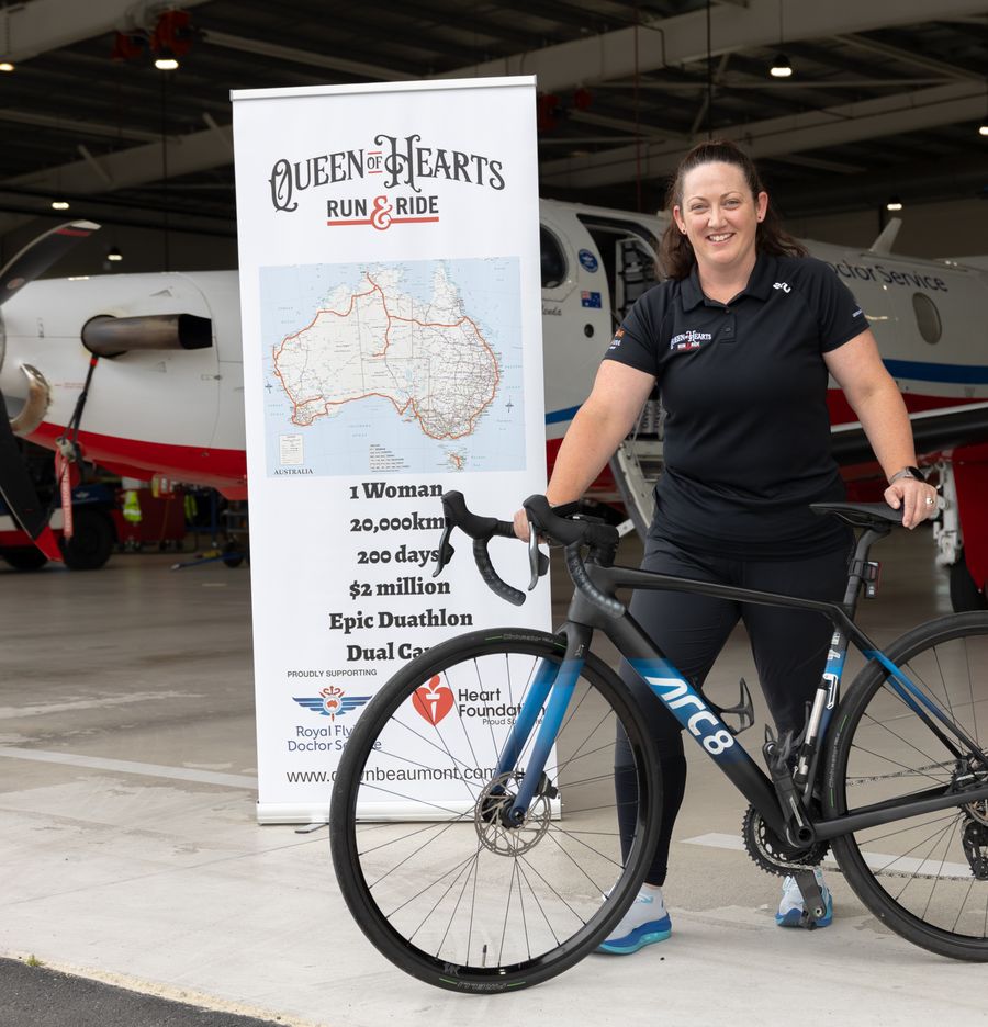 Dawn pictured in front of an RFDS plane