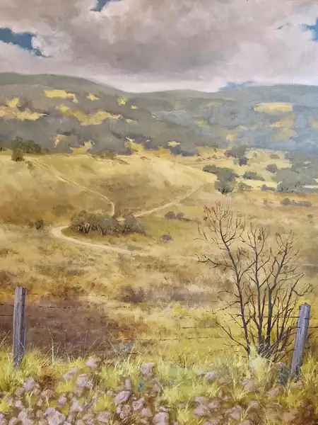 An oil painting of a landscape