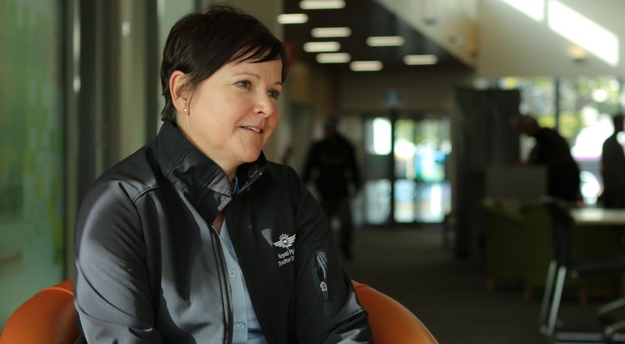 RFDS Tasmania's, Fran with client.