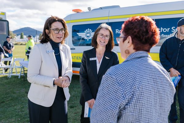 RFDS Tasmania CEO Nicole Henty with Tasmania's new Governor, Caroline Wells
