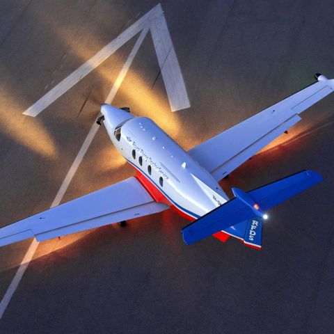 Plane with headlights