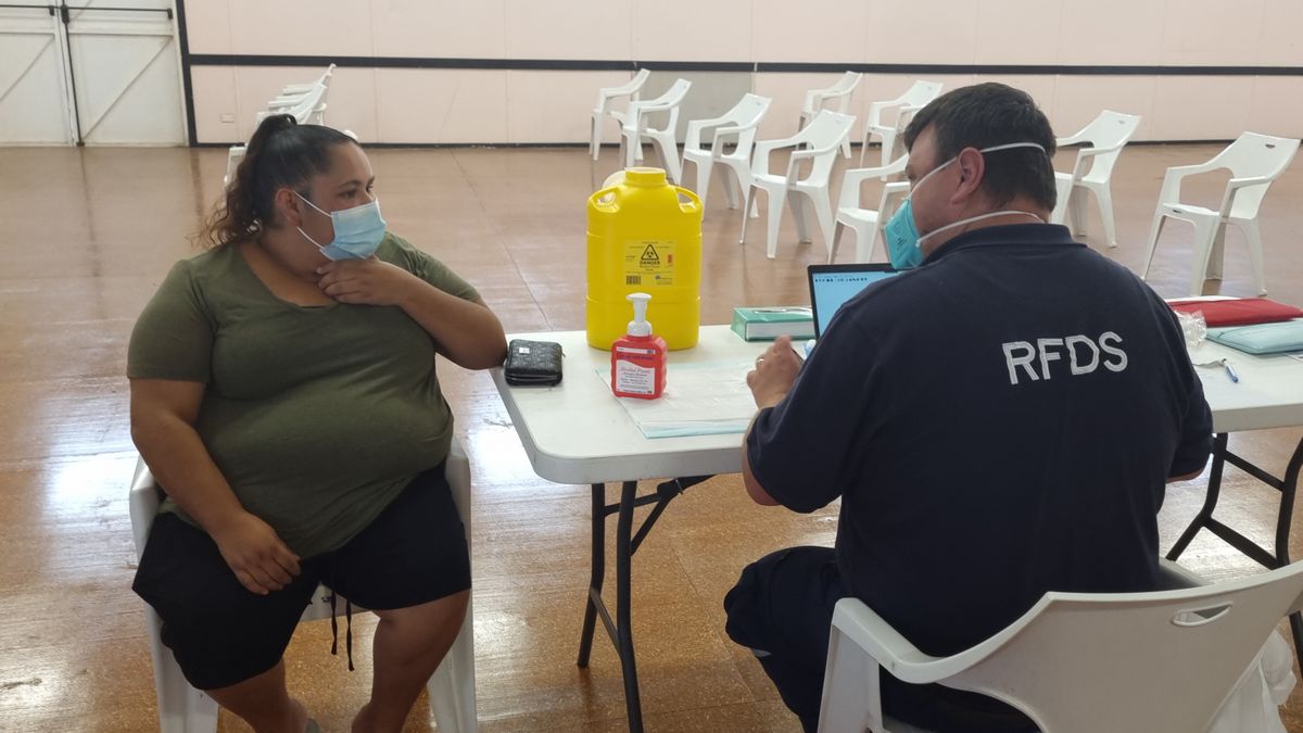 RFDSSE nurse Michael Harper with Rikki Hammond.