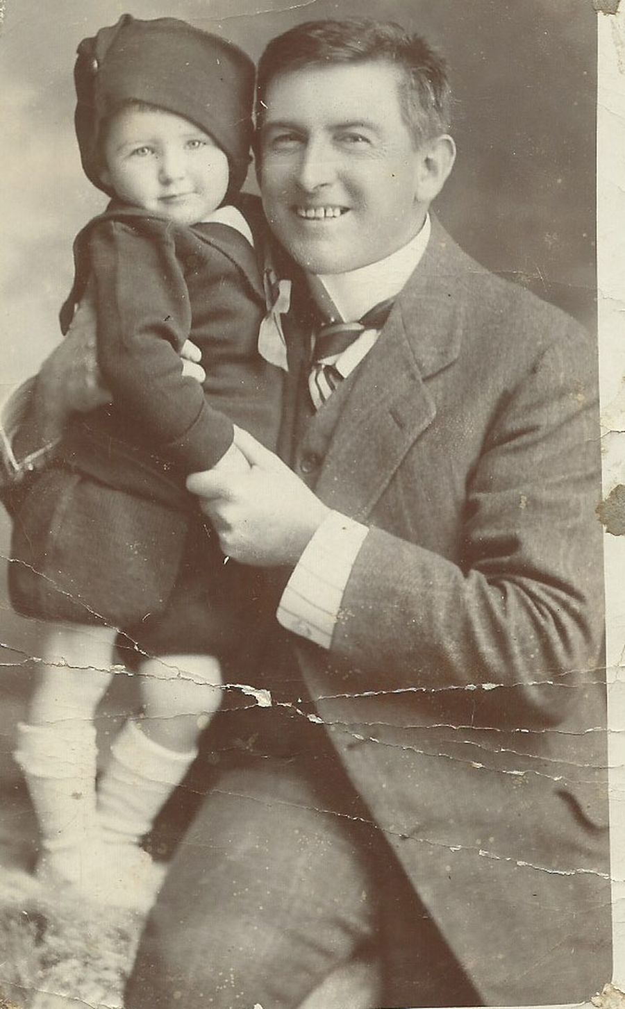 Dr Joe Holland is pictured with his daughter Eleanour in 1913