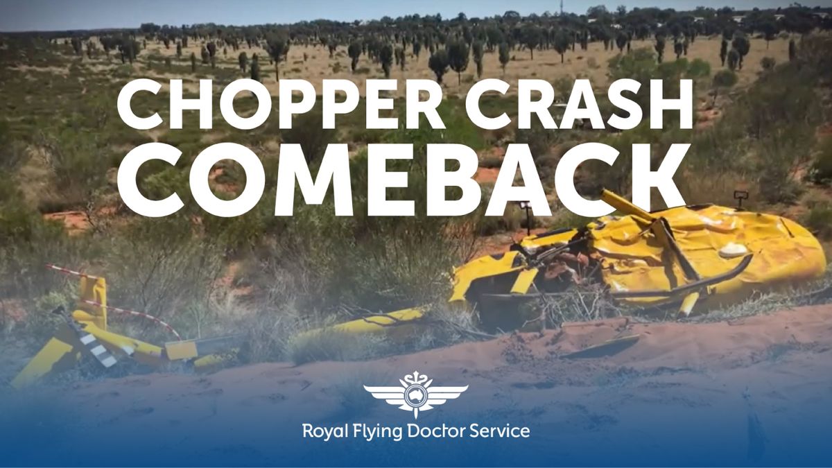 Alex Lawrie's crashed helicopter at Uluru
