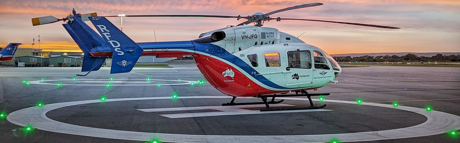 RFDS Helicopter from the back