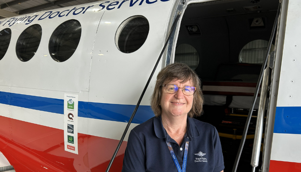Gail in front of aircraft