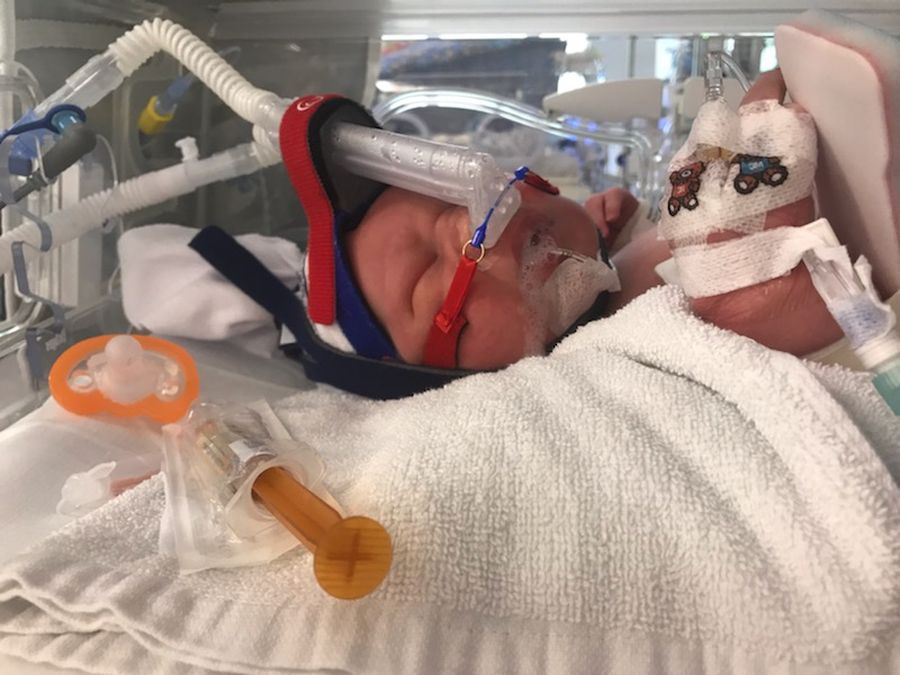 Zac in hospital