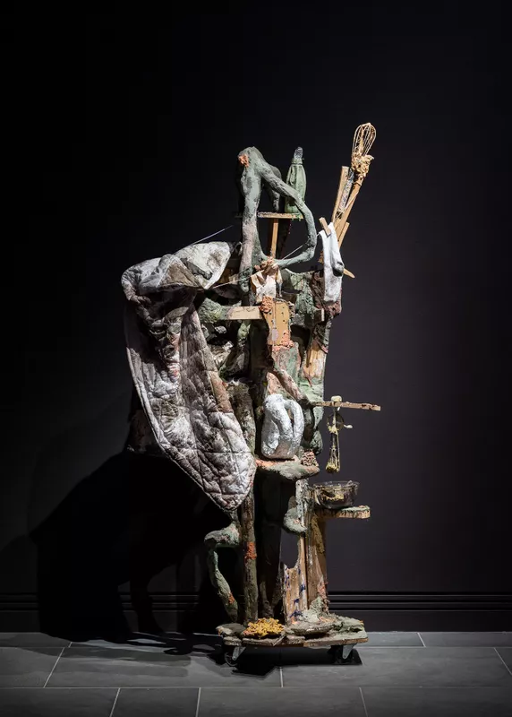 installation view: Ramsay Art Prize 2021 featuring Smudging Day (Family Grime) by Nabilah Nordin, 2020; Art Gallery of South Australia, Adelaide; photo: Saul Steed.