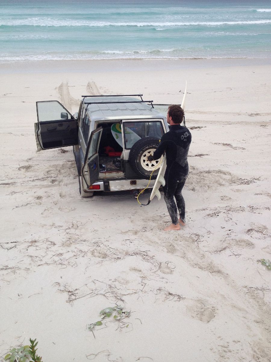 Sean pictured hours before his attack on the same beach