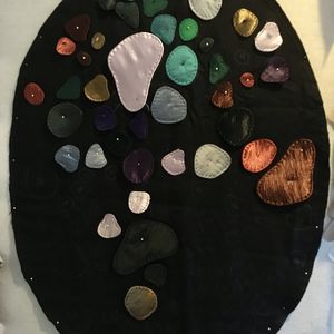 photo of a textile work in progress of a large opal