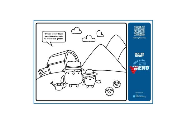 Thumbnail for the Water Night 2025 Resource -Kids Activities Colouring Sheet 2