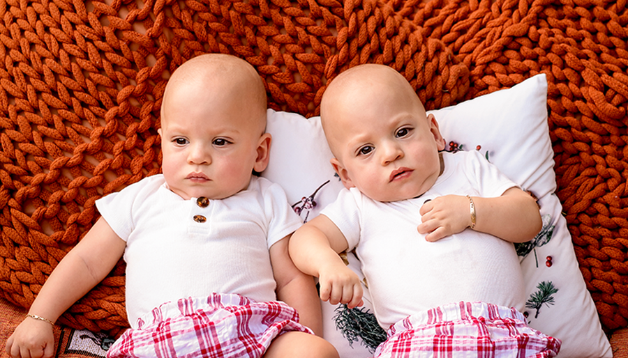 Davies twins' first Christmas 