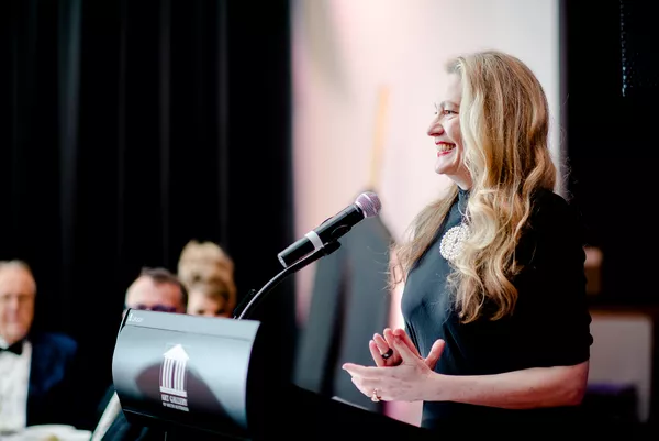 Rhana Devenport, AGSA Director, giving a presentation