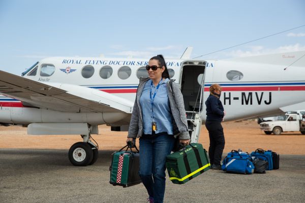 Doctor steps off RFDS plane