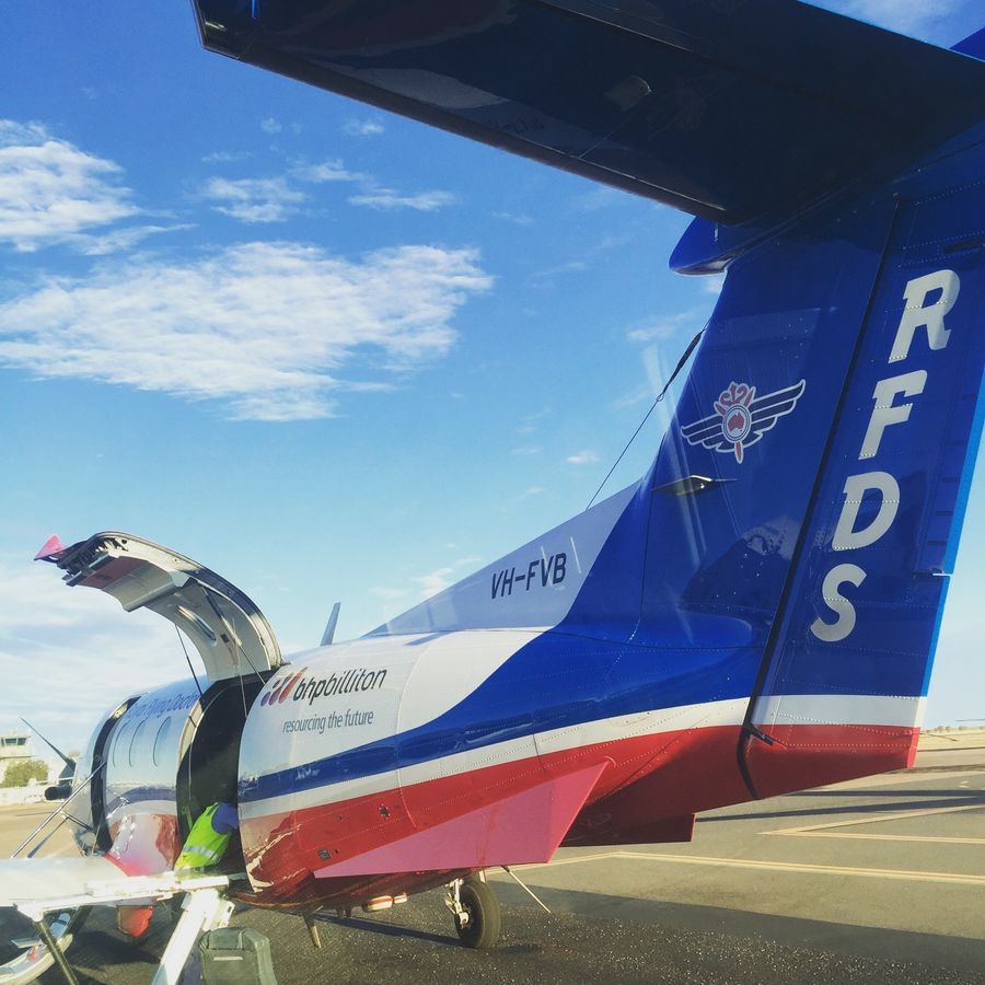 After Ben's arm became paralysed, the RFDS was called to transport him to Alice Springs. 