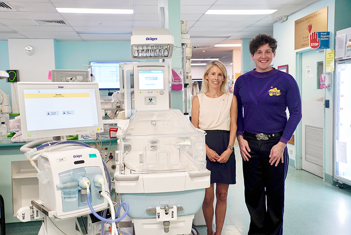 Sophie pictured with the purple wiggle