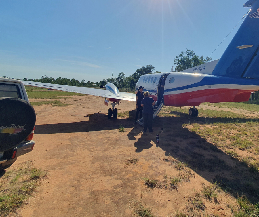 boarding aircraft to fly home