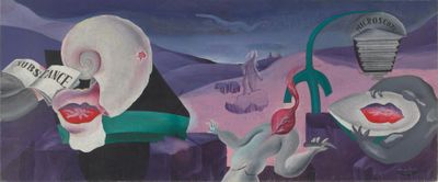 Dušan Marek, Australia, 1926 - 1993, Analysis of substance, 1952, Kings Cross, Sydney, oil on canvas, 36.5 x 88.2 cm; Purchased with the assistance of James Agapitos OAM and Ray Wilson OAM 2007 National Gallery of Australia, Art Gallery of South Australia, Adelaide, © Art Gallery of New South Wales.