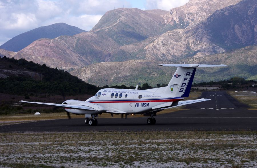 RFDS aircraft flying out from Queenstown Tasmania