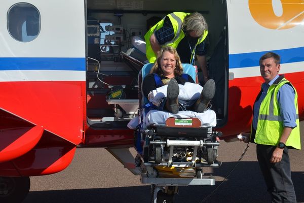 Annie Barr had to be airlifted after having a piece of goat meat stuck in her throat.