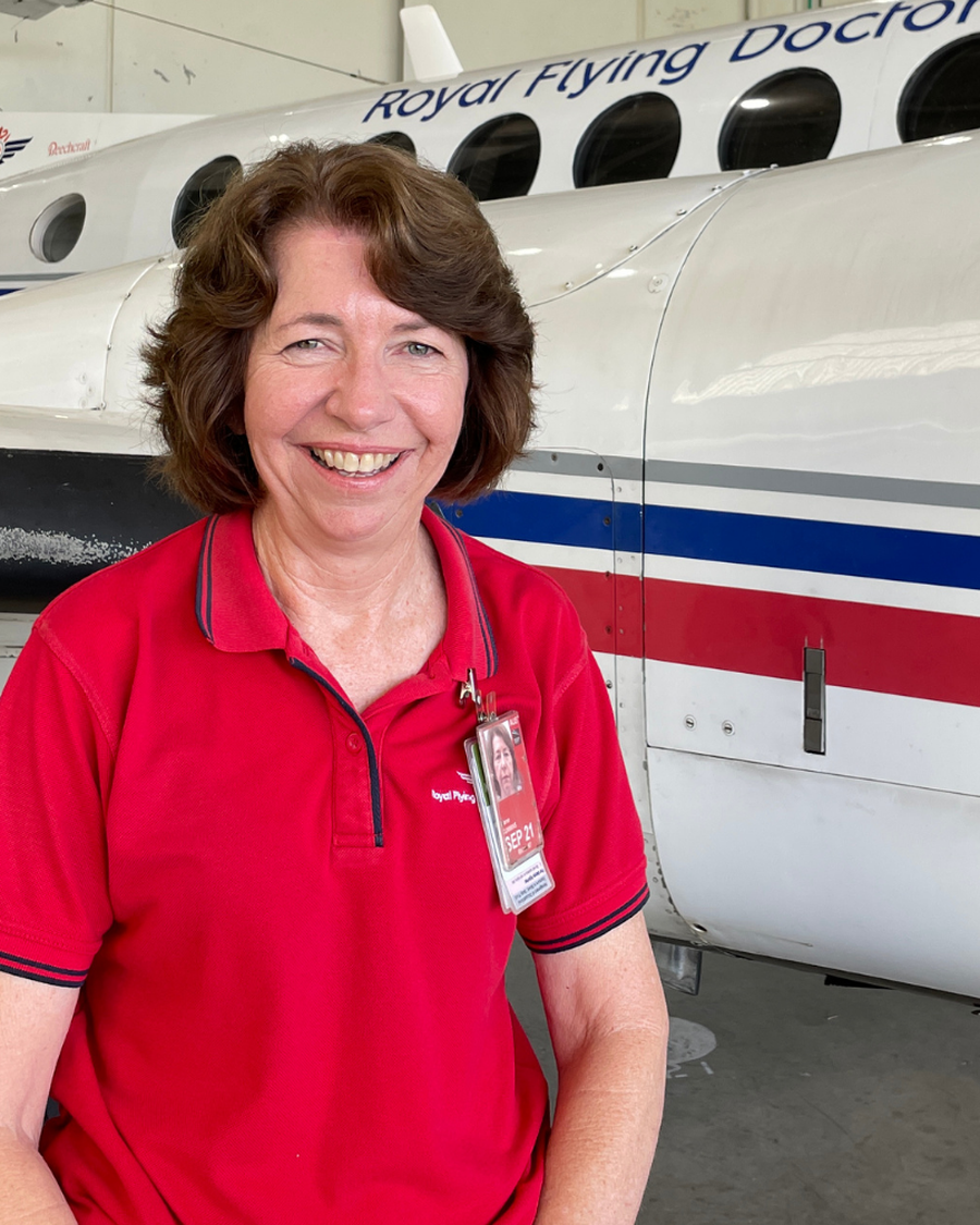 Maree Cummins with an RFDS aircraft