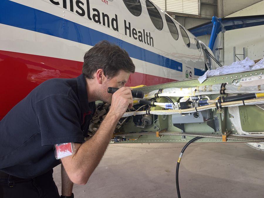 Nick working on aircraft 