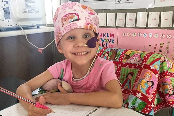 Maddison at school in hospital