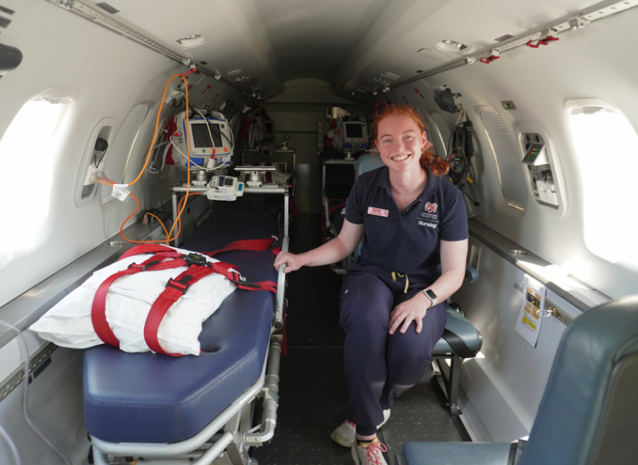Tessa sitting inside a PC-24
