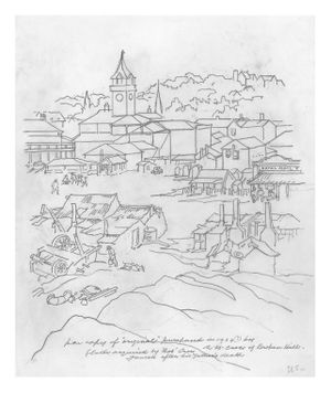 Image of Broken Hill town vista (sketch for painting)