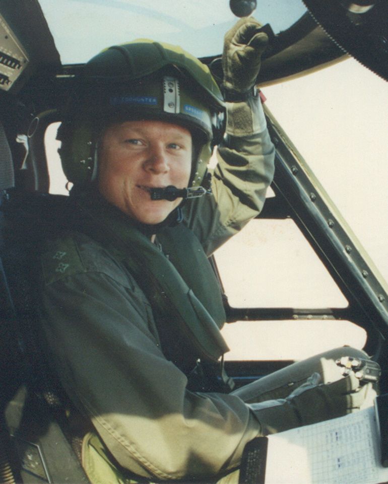 Glenn Todhunter as an Army Blackhawk helicopter pilot