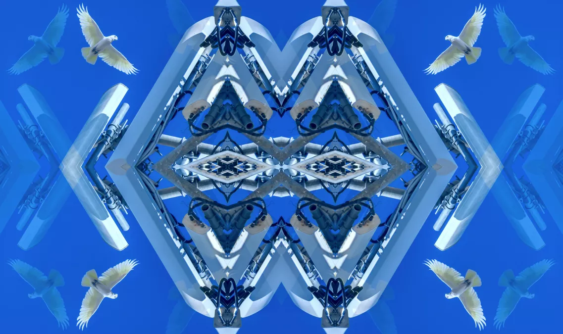 Kent Morris, Barkindji people, New South Wales,born Townsville, Queensland 1964, detail: Barkindji Blue Sky – Ancestral Connections #12, 2021, Melbourne, digital print Courtesy Kent Morris/Vivien Anderson Gallery