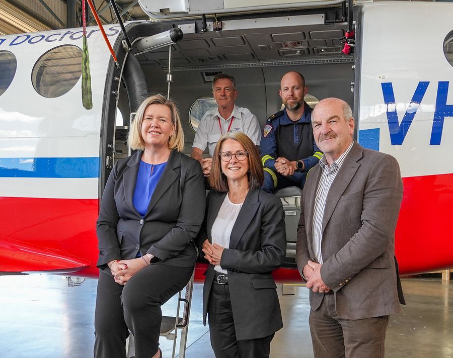 RFDS Tasmania CEO Nicole Henty at contract announcement