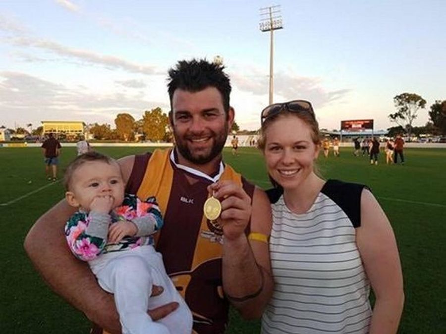 Nick Morton, his wife Victoria and daughter Isabelle