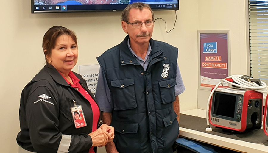Graham with Flight Nurse Maureen 