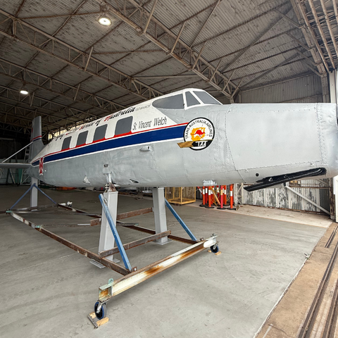 drover inside old hangar