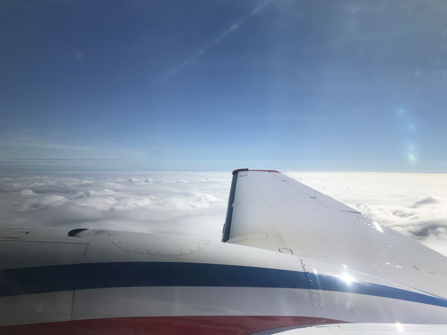 A view from the plane on the way to the field day