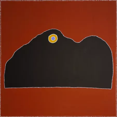 Tracey Ramsay, Gija people, Western Australia, born Wyndham, Western Australia 1972, Black Hill, 2021, Warmun, Western Australia, earth pigments and synthetic polymer paint on canvas, 120.0 x 120.0 cm © Tracey Ramsay/Warmun Art Centre