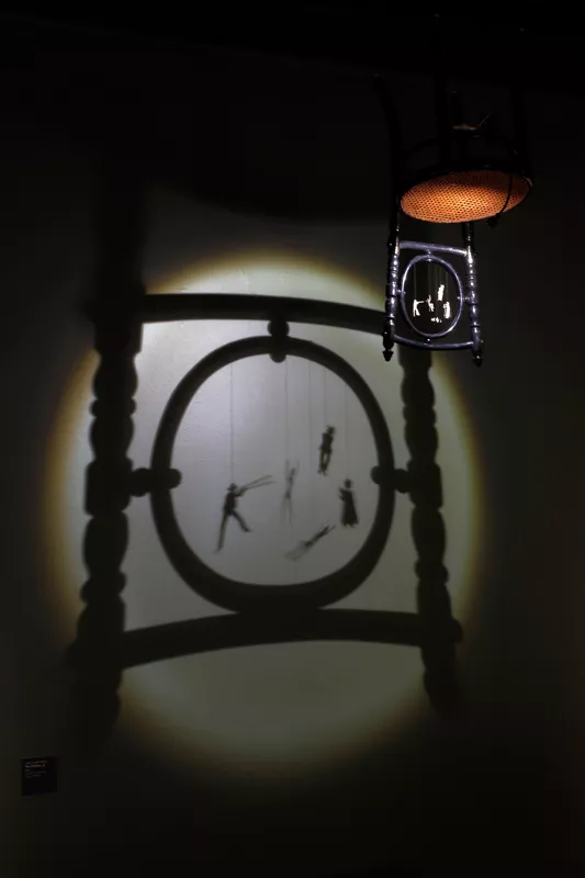 Julie Gough, Trawlwoolway people, Tasmania, born Melbourne 1965, The Promise, 2019, Hobart, found chair, vellum, LED light, dimensions variable © Julie Gough