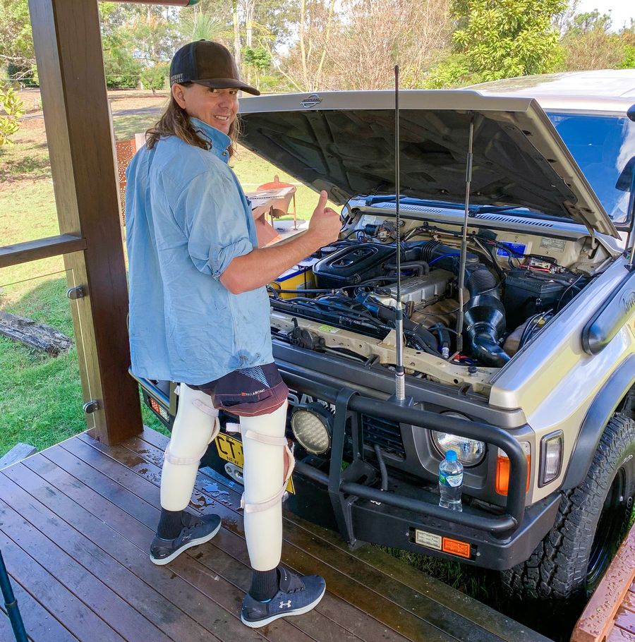 Alex Lawrie standing in braces