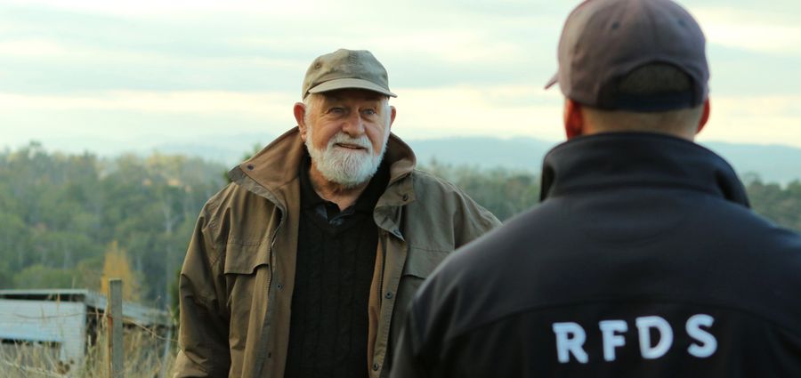 RFDS Tasmania mental health worker with farmer