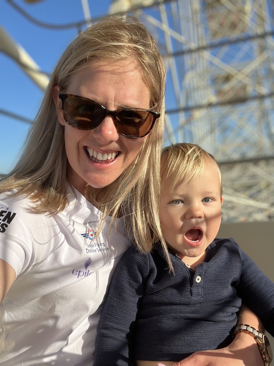 Kate and Darcy pictured around the time of Darcy's first seizure