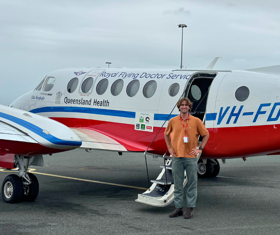 Jacob in front of RFDS aircraft
