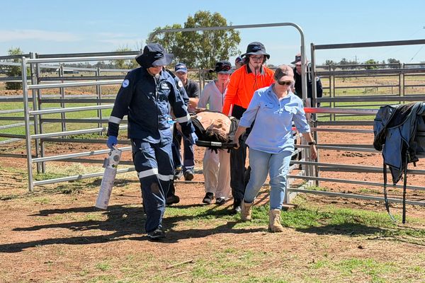 RFDS doctor training with medical equipment 