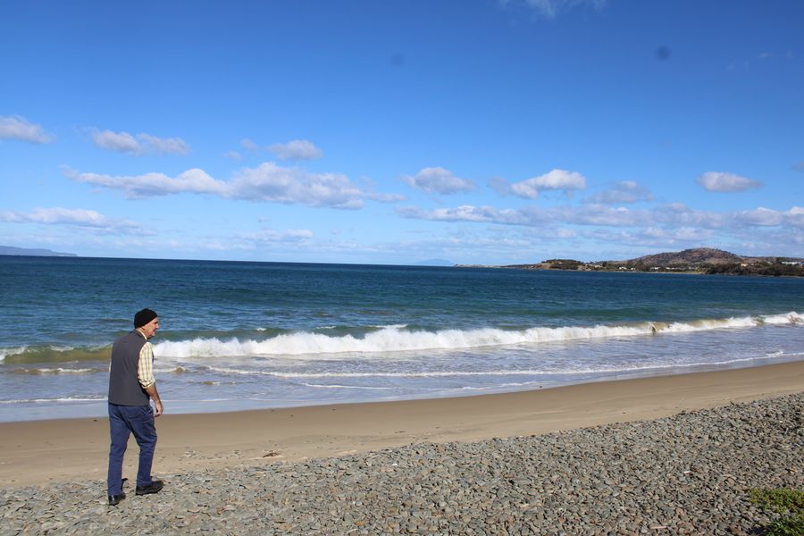 Neville at the beach at Swansea