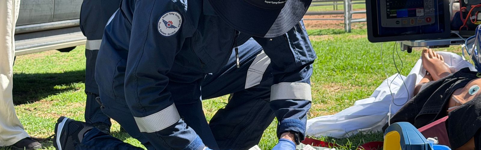 RFDS doctor training with medical equipment 