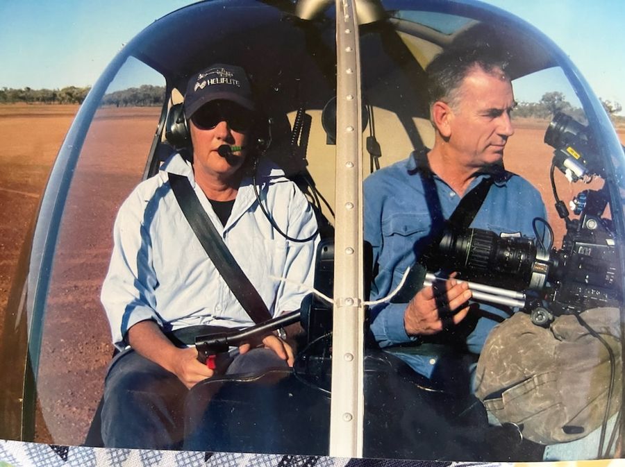 Carol in a Helicopter with Lindsay