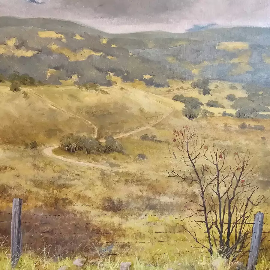 An oil painting of a landscape
