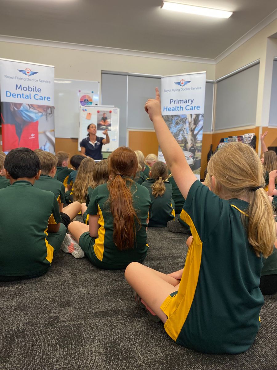 St Leonards students listen to RFDS Tasmania Dental presentation